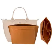 Markenlos Vilten Handtas-Organizer mit mehreren Taschen in Camel für S-Größe