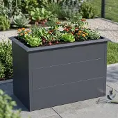 ESTEXO Hochbeet Design Gemüsebeet Pflanzbeet 100x50x77 cm mit Schneckenkante Anthrazit