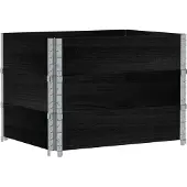 Syfax Paletten-Aufsatzrahmen 3 Stk. Schwarz 80x60cm Massivholz Kiefer