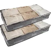 OEM Unterbettboxen, 90L, Grau, Faltsam, 2-teilig, mit Deckel und Fenster