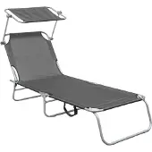 AGA Garten-Liegestuhl MR4254-Grey mit Baldachin
