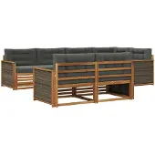 vidaXL Outdoor-Sofagarnitur 7 stk. Natur und Anthrazit