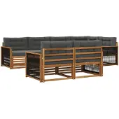 vidaXL Outdoor-Sofagarnitur 7 stk. Natur und Anthrazit