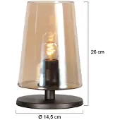 Steinhauer Tischlampe Ancilla braun/bernstein, 26 cm, Metall, Glas, E27