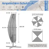 OEM Parasolabdeckung aus PVC, 280 x 30 cm, schwarz