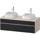 Duravit Zencha Konsolenwaschtischunterbau, 1300x550mm, 1 Auszug, 1 Schubkasten, 2 Ausschnitte, ZE48
