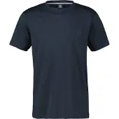 Lerros T-Shirt , Herren, Gr. XL, blau (classic navy), Single Jersey, Obermaterial: 95% Baumwolle, 5% Elasthan, unifarben, regular fit taillenbedeckt, Rundhals, Shirts T-Shirt, mit Logo Stickerei
