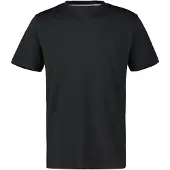 Lerros T-Shirt "Basic T-Shirt mit Logo-Print", Herren, Gr. 3XL, schwarz, 95% Baumwolle, 5% Elasthan, Rundhals, Shirts T-Shirt, Two-Tone-Optik / Einfarbig / Elastisch / Atmungsaktiv / Bequem