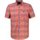 Lerros Karohemd "Herren 1/2 Hemd kariert in Strukturqualität", Herren, Gr. L, Normalgrößen, orange (vivid rot), 76% Baumwolle, 24% Polyester, Hemden Karohemd