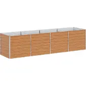 Syfax Hochbeet Hellbraun 320 x 80 x 77 cm Verzinkter Stahl