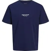 Jack & Jones Rundhalsshirt "JORVESTERBRO TEE SS CREW NECK NOOS", Herren, Gr. XL, blau (ocean cavern), Jersey, Obermaterial: 100% Baumwolle, bedruckt, relaxed fit normal, Rundhals, Shirts Rundhalsshirt