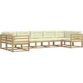 vidaXL Outdoor-Sofagarnitur 7 stk. Weiß und Creme