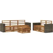 vidaXL Outdoor-Sofagarnitur 6 stk. Natur Massivholz Akazie