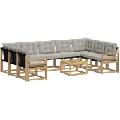 vidaXL Outdoor-Sofagarnitur 10 stk. Weiß und Hellgrau
