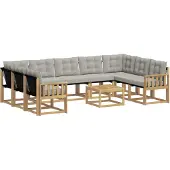 vidaXL Outdoor-Sofagarnitur 10 stk. Weiß und Hellgrau