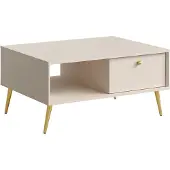 Feldmann-Wohnen Couchtisch Rose Wohnzimmertisch 87x66x43cm 1-türig Farbe wählbarsandbeige