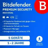 Bitdefender Premium Security Individual 2026/2027 | 5 Geräte - 2 Jahre | Sofortdownload + Lizenzschlüssel | NEU