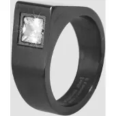 Akzent Fingerring "Sawad, langlebig" Gr. 56, schwarz, Fingerringe, Damen, 56, Edelstahl, Fingerring