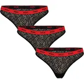 HUGO underwear Slip "TRIPLE THONG LACE", Damen, Gr. S, Jersey, schwarz, Jersey, Obermaterial: 87% Polyamid, 13% Elasthan, körpernah, Unterhosen Slip, mit Struktur