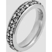 Akzent Fingerring "Carina, hautverträglich" Gr. 56, weiß, Fingerringe, Damen, 56, Edelstahl, Fingerring