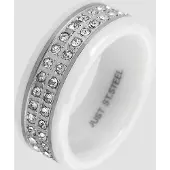 Just Fingerring "Perette, langlebig" Gr. 54, weiß, Fingerringe, Damen, 54, Keramik, Fingerring