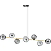 Emibig Deckenleuchte 8xE14 10W GRAVITY, 8-flammig, Schwarz, Gold, Graphit, Modell 1237/8
