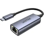 UNITEK U1323A, USB 3.2 Gen 1 (3.1 Gen 1) Type-C, RJ-45, USB Typ-C, 5000 Mbit/s, Schwarz, Aluminium, 100 W