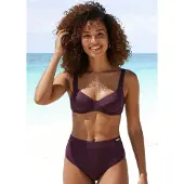 LASCANA 1100000002199 "Lolo", Damen, Gr. 36, N-Gr, lila (aubergine), Obermaterial: 82% Polyamid, 18% Elasthan. Futter: 100% Polyester, Badehosen 1100000002199, mit angesetztem Bündchen