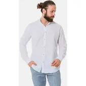 Cipo & Baxx Langarmhemd "CH198", Herren, Gr. L, N-Gr, weiß, Obermaterial: 75% Baumwolle CO. 25% Leinen LI., uni, slim fit, ohne Ausschnitt, Hemden Langarmhemd, Baumwoll-Leinen Mix