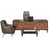 Xl Moebel Gmbh Braun-Graue Arbeitszimmer Garnitur Edler Schreibtisch Chefsessel
