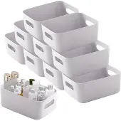OEM 10 Aufbewahrungsboxen, Kunststoff, Grau, 30x20x12 cm, mit Griffen
