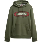 Superdry für Herren. M2014320A Vintage Trade Tab Kapuzenpullover, militärgrün (S), Lässig, Baumwolle