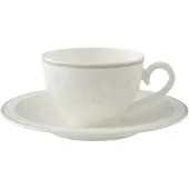 Villeroy & Boch Tasse "Kaffeetasse mit Untertasse Gray Pearl 120 ml weiß", weiß, B:16cm H:8,2cm Ø:16cm, Porzellan, Trinkgefäße, Tasse, Spülmaschinenfest, Mikrowellensicher