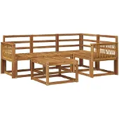 vidaXL Outdoor-Sofagarnitur 5 stk. Natur Massivholz Akazie