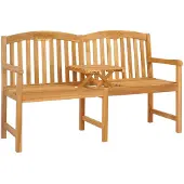 vidaXL Handgefertigte Rosenbank 150,5 x 60 x 95 cm Massivholz Teak