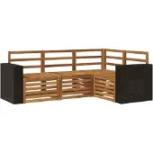 Syfax Outdoor-Sofagarnitur 4 stk. Natur Polyester