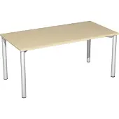 Geramöbel Schreibtisch feste Höhe, 1600x800x720, Ahorn/Silber, S-550103-AS