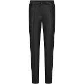 Goldner Stoffhose "Kurzgröße Slim Fit Leder-Hose Bella, hoher Bund" Biesennaht