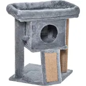 PawHut Katzenablage und Kratzbaum D30-368GY, hellgrau, 40 x 40 x 57 cm