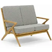 Xl Moebel Gmbh Garten-Zweisitzer-Stoffsofa Moderner Stil Grau Holzrahmen Weich