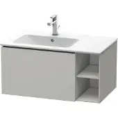Duravit L-Cube Waschtischunterbau wandhängend, 1 Auszug, Regalelement seitlich, Becken links, 820x400x481mm, LC619100707, Farbe: Betongrau Matt Dekor