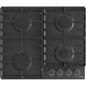 Gorenje G642AB, Schwarz, Integriert, 60 cm, Gaskochfeld, Gusseisen, 4 Zone(n)