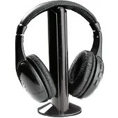 Esperanza Kopfhörer Faltbar mit FM Radio Kabellos Headphones Over Ear HiFi Stereo Bass, Farbe:Schwarz