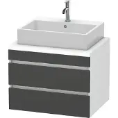 Duravit DuraStyle Waschtischunterbau für Konsole, 2 Schubkästen, 700mm, DS531604918, Farbe: Graphit Matt Dekor / Weiß Matt Dekor