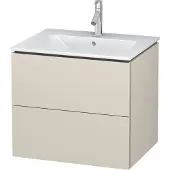 Duravit L-Cube Waschtischunterbau wandhängend, 2 Schubkästen, 620x550x481mm, LC624009191, Farbe: Taupe Matt Dekor