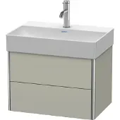 Duravit XSquare Waschtischunterbau Compact, wandhängend, 2 Schubkästen, 584x397x390mm, XS416706060, Farbe: Taupe Seidenmatt Lack