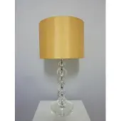 Dapo Leuchten Tischleuchte Virag Lampe Kristallfuß Stoffschirm Nachttischleuchte Tischlampe