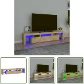 The Living Store TV-Schrank mit LED-Leuchten Sonoma-Eiche 200x36,5x40 cm