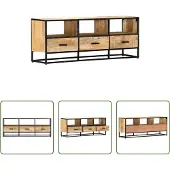 The Living Store TV-Schrank 120x30x45 cm Massivholz Mango