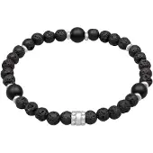 KUZZOI Armband 925 Sterling Silber Kugel in Schwarz | Gr.: 21 cm